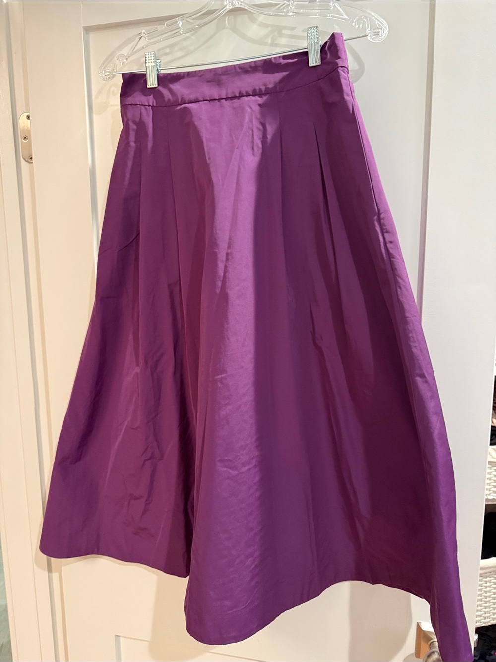 NWT Boden Purple Pull On A-Line Midi Skirt